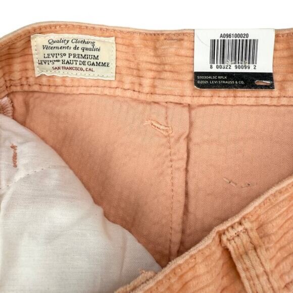 Levi's Math Club Flare Corduroy Women's Trousers In Pebble Peach Size 29 x 27 - Picture 5 of 10